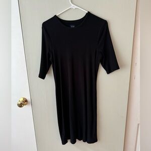 Black Ribbed Gap Bodycon Dress, Large tall